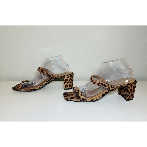 Banana Republic Cheetah Double Strap Block Heel Slip On Sandals Women's‎ 10 - Picture 2 of 9